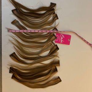 Luxurious BABE Tape-in Human Hair Extensions Blonde & brown 28 Wefts avg 13 in.